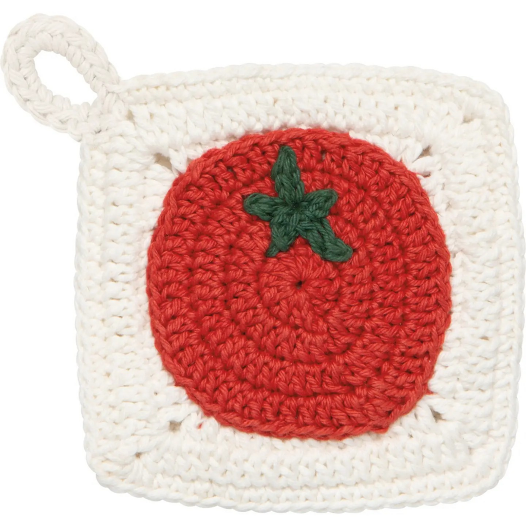 white tomato crochet sponge