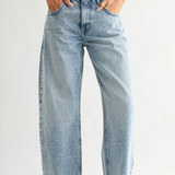 light denim barrel jeans