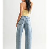 light denim barrel jeans