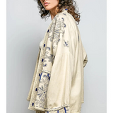 natural embroidered relaxed fit cardigan
