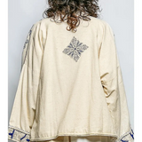 natural embroidered relaxed fit cardigan