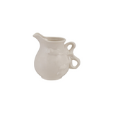 Stoneware Pitcher With Bow Shaped Handle White