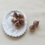 Stoneware Scalloped Platter With Pears