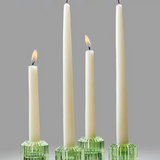 Green Pleated Glass Tea Light Holder