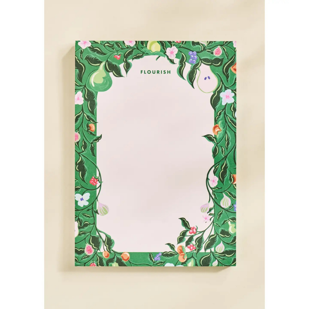 Flourish Blooming Fruits Illustrated Notepad | 50 Sheets