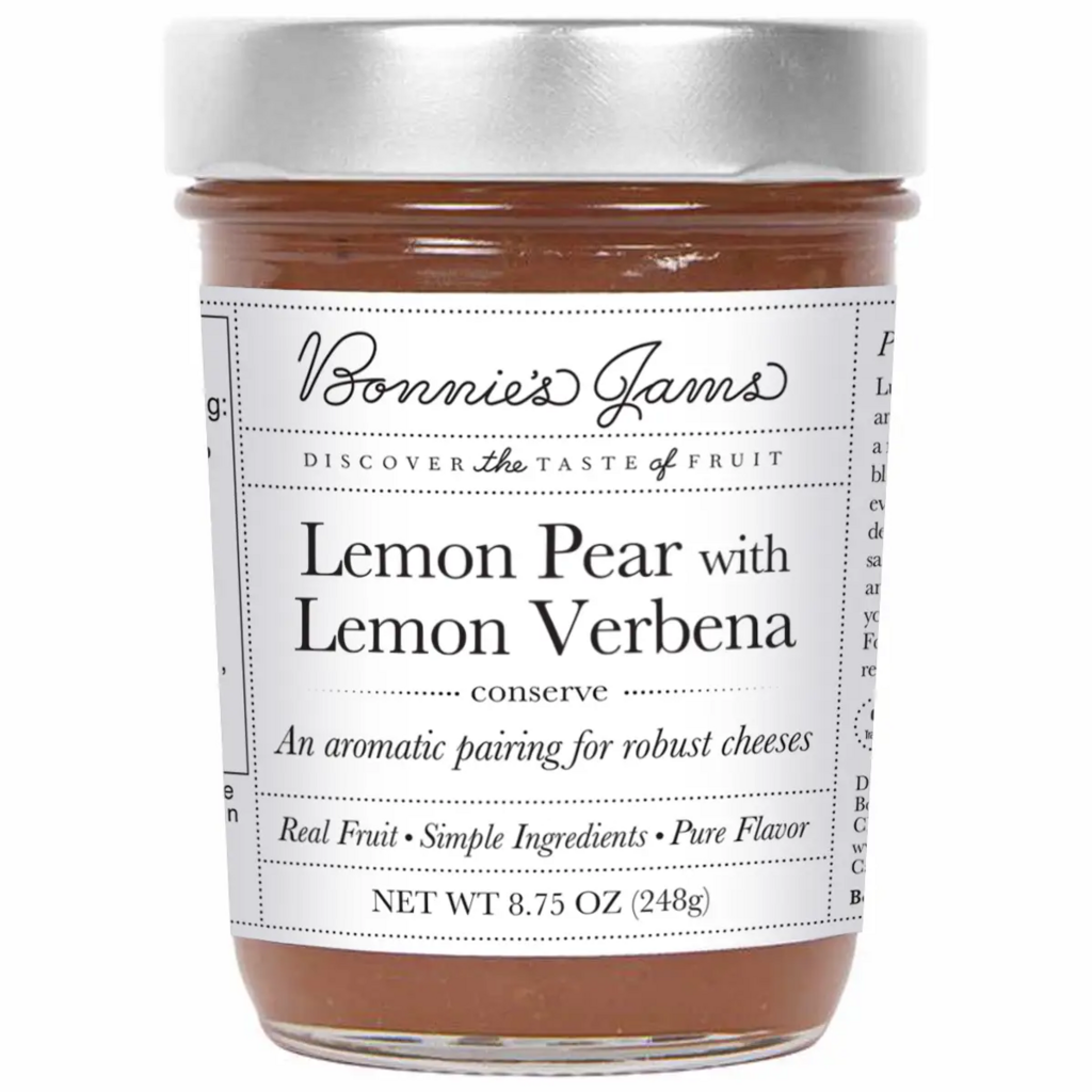 lemon pear with lemon verbena jam