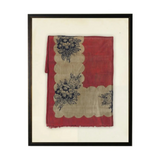 Red, White & Blue Fabric Print in black frame