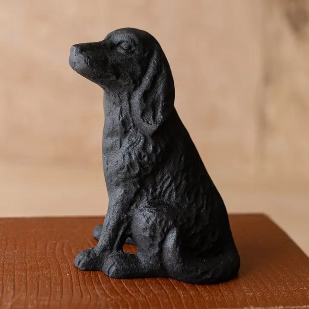 Sitting Dog Decorative Accent Black Cast Iron