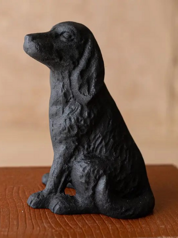 Sitting Dog Decorative Accent Black Cast Iron