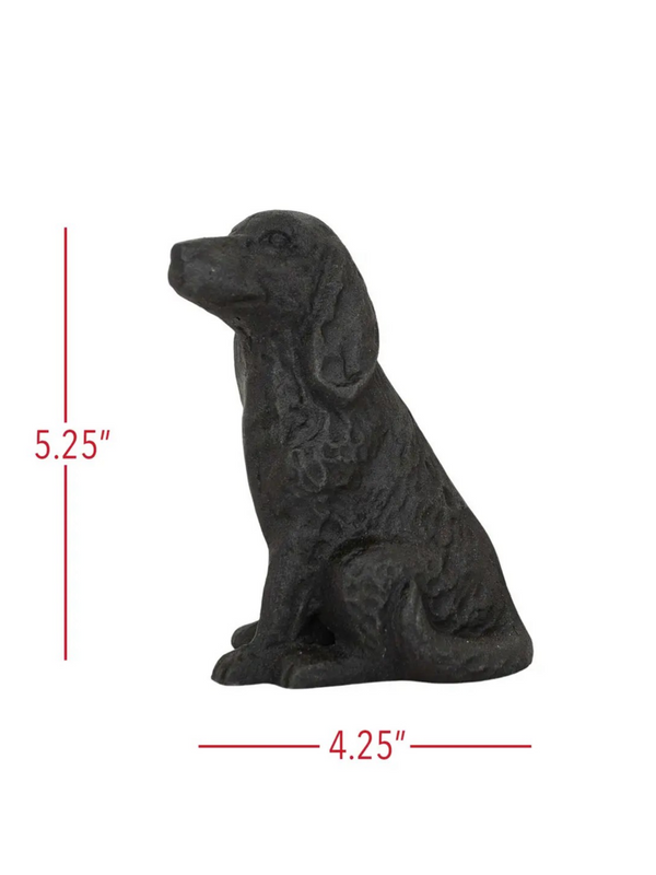 Sitting Dog Decorative Accent Black Cast Iron