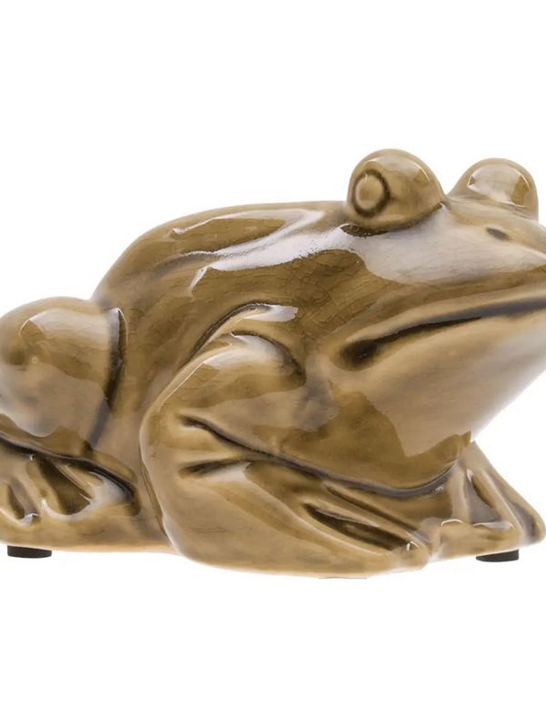 Madigan Crackle Frog Figure Olive