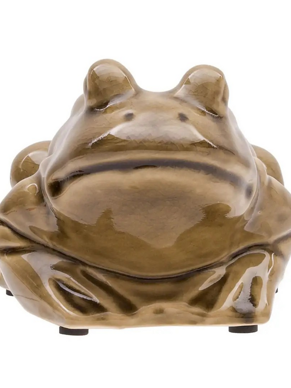Madigan Crackle Frog Figure Olive