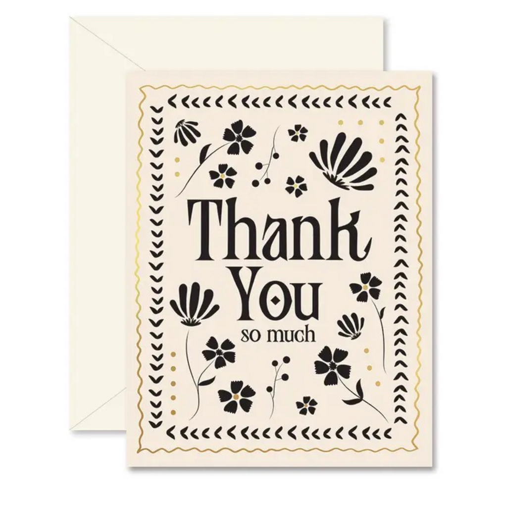 Mosaic Floral Thank You Greeting Card