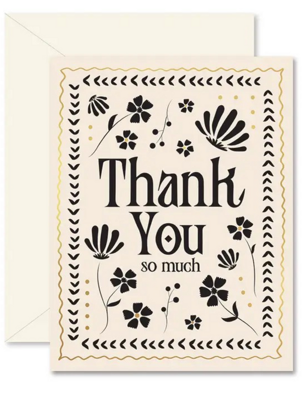 Mosaic Floral Thank You Greeting Card