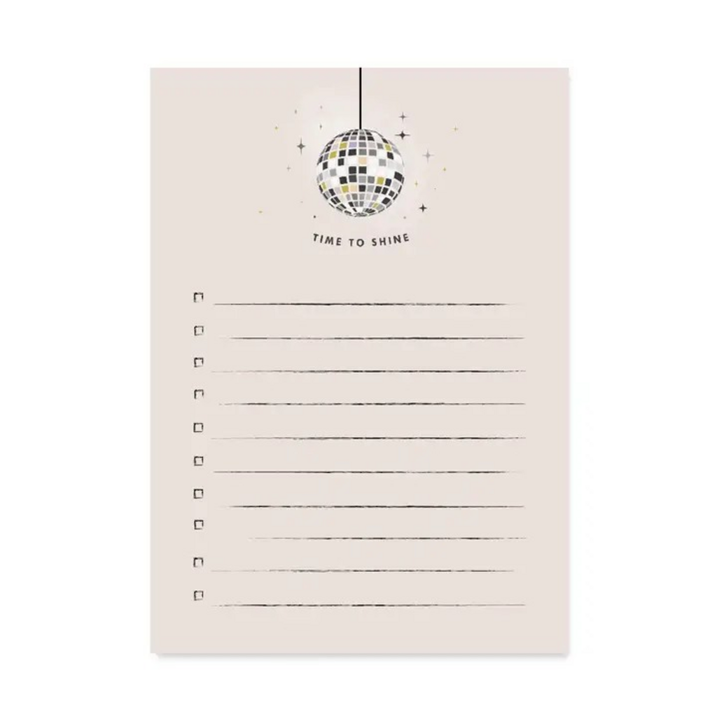 Time To Shine Disco Ball Notepad