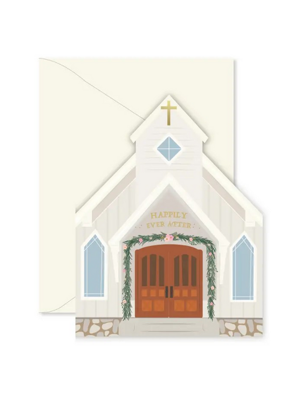 Wedding Chapel Die-Cut Greeting Card