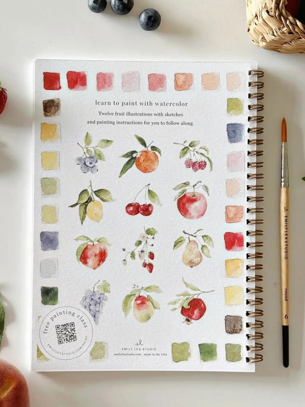 fruit watercolor workbook