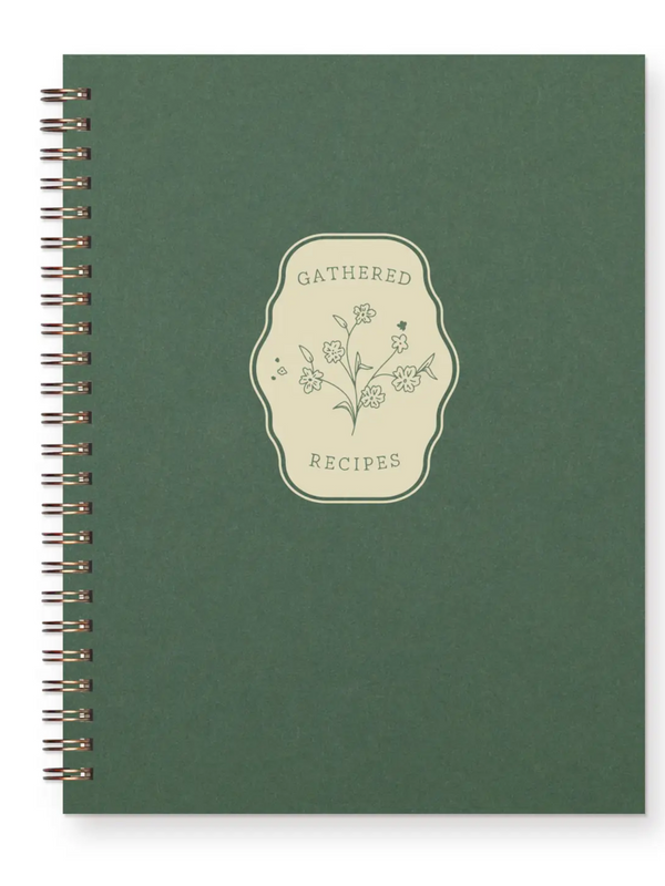 Gathered Recipes Recipe Book Forest Green Cover | White Ink