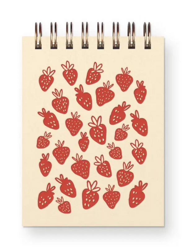 Strawberry Pattern Mini Jotter Notebook