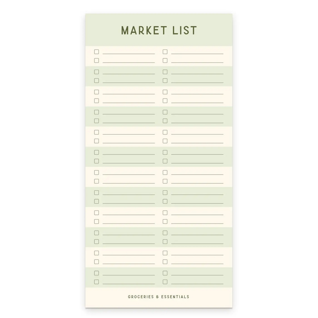 Striped Market List Notepad: Sea glass