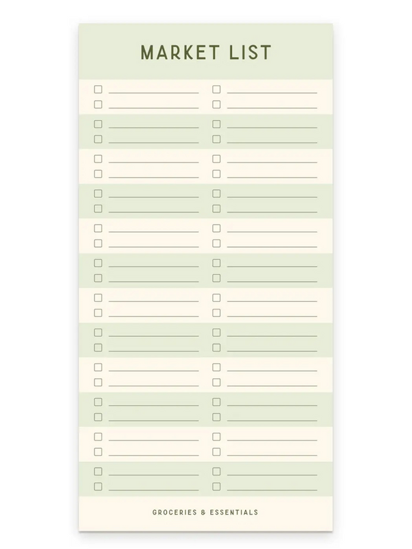 Striped Market List Notepad: Sea glass