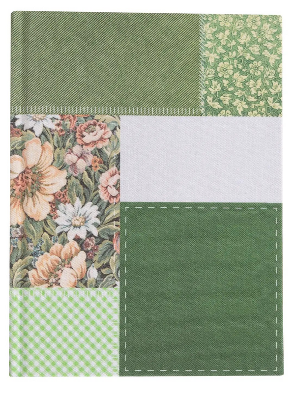 Green Patchwork Journal, Fabric Hardcover Stationary
