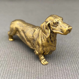 brass dachshund desktop decor