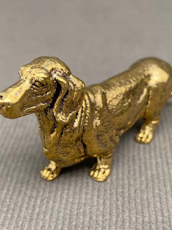 brass dachshund desktop decor