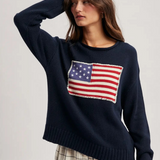 navy American flag sweater