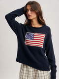 navy American flag sweater