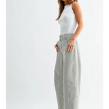 olive stripe barrel jeans