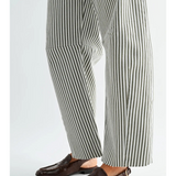 olive stripe barrel jeans
