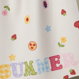 summer alphabet tea towel