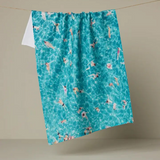 swimming crowd tea towel