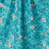 swimming crowd tea towel