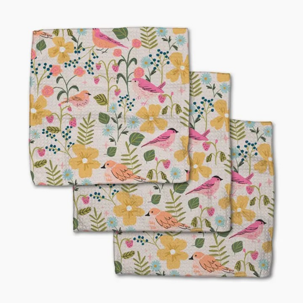 summer songbirds dishcloth set