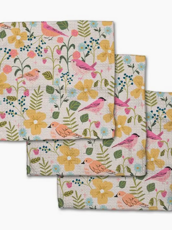 summer songbirds dishcloth set