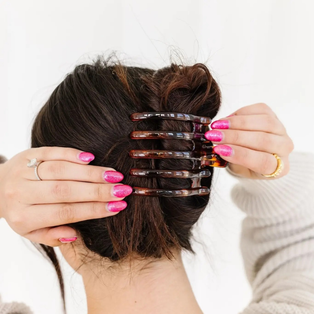 amber 5 prong hair claw
