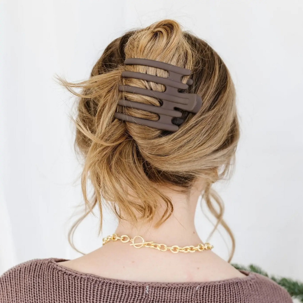 dark brown 5 prong hair claw