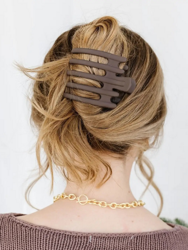 dark brown 5 prong hair claw