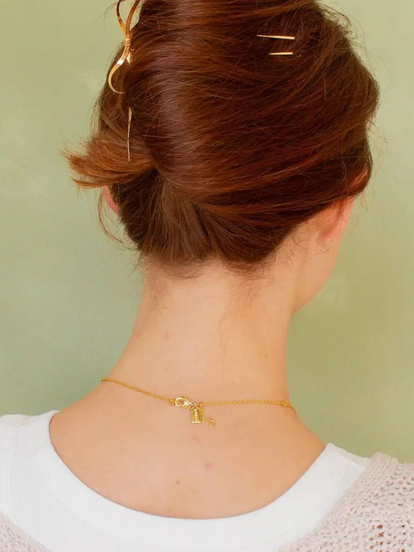 gold bow hair pin