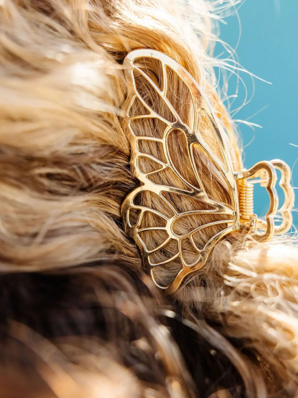 gold butterfly claw clip