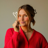 gold heart hair pin