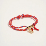 lobster rope bracelet with gold carabiner