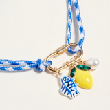 sardine rope bracelet with gold carabiner
