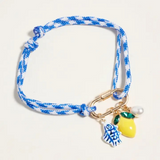 sardine rope bracelet with gold carabiner