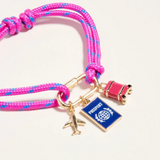 passport bracelet with gold carabiner