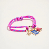 passport bracelet with gold carabiner
