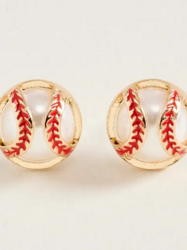 baseball stud earrings