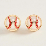 baseball stud earrings